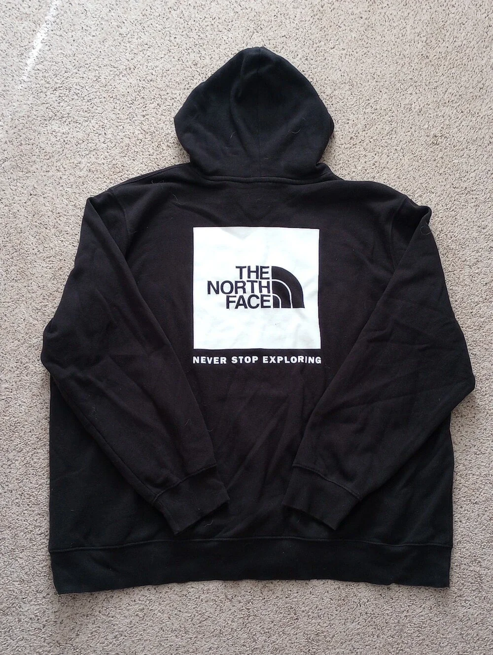 The North Face Black & White Hoodie Men's Size XXXL Never Stop Exploring